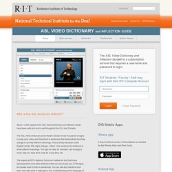 NTID ASL Video Dictionary and Inflection Guide