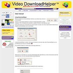 Video DownloadHelper User Manual
