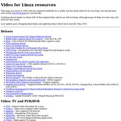 Video for Linux (v4l) resources