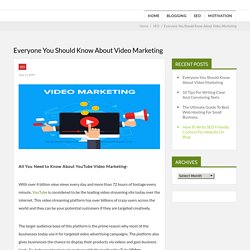 All You Need to Know About YouTube Video Marketing