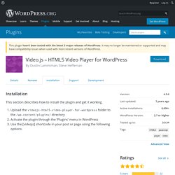 VideoJS - HTML5 Video Player for WordPress
