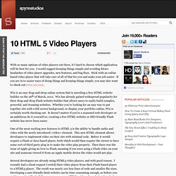 10 HTML 5 Video Players