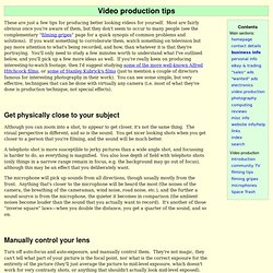 Video production tips
