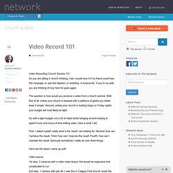 Video Record 101 - Christian Reformed Church