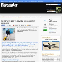 What you need to start a videography business