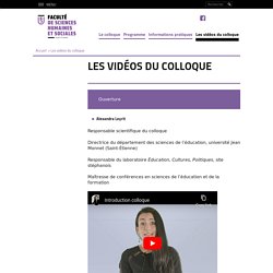 Les vidéos du colloque - Université Jean Monnet