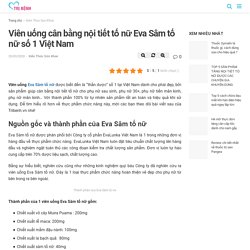 Viên uống cân bằng nội tiết tố nữ Eva Sâm tố nữ số 1 Việt Nam