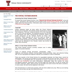 The Vietnam Center and Archive: Virtual Vietnam Archive