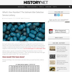 What’s Your Number? The Vietnam War Selective Service Lottery