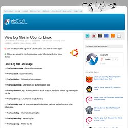 View log files in Ubuntu Linux
