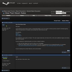 View Past Steam Sales