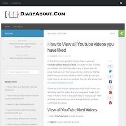 How to View all Youtube videos you have liked