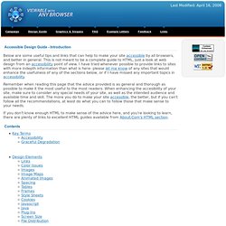 Viewable with Any Browser: Accessible Site Design Guide