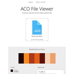 ACO Viewer - Free online ACO palette file reader and viewer.