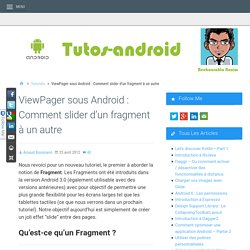 ViewPager sous Android : Comment slider d'un fragment à un autre