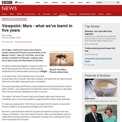 Viewpoint: Mars - what we've learnt in five years