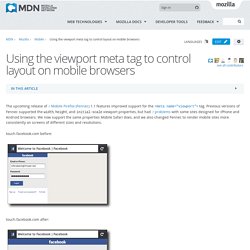 Using the viewport meta tag to control layout on mobile browsers - Mozilla