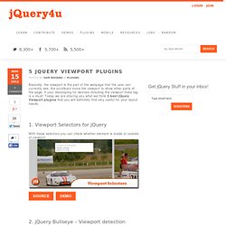 5 jQuery Viewport Plugins