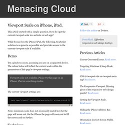 Viewport scale on iPhone, iPad.