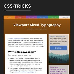 Viewport Sized Typography