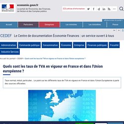 Taux de TVA en vigueur en France et dans l'UE ?