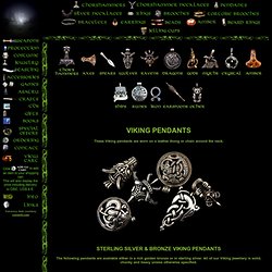 Silver & bronze Viking pendants, dragon, wolf and raven jewelry
