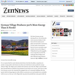 German Village Produces 321% More Energy Than It Needs!