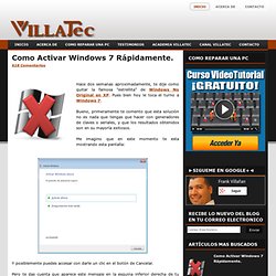 VILLATec: Como Activar Windows 7 Rápidamente.