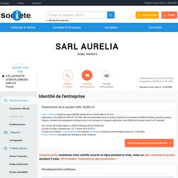 SARL AURELIA (VILLENEUVE-SUR-LOT) Chiffre d'affaires, résultat, bilans sur SOCIETE.COM - 344050919