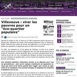 Villeneuve : virer les pauvres pour un "éco-quartier populaire" - CRIC