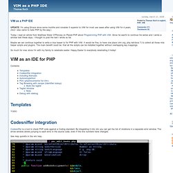 VIM an a PHP IDE - Thomas Koch