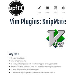 Vim Plugins: snipMate - spf13.com