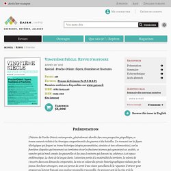 Revue Vingtième Siècle. Revue d'histoire 2009/3