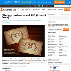 Vintage business card PSD (front & back)