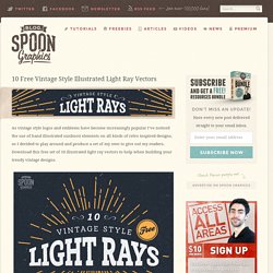 10 Free Vintage Style Illustrated Light Ray Vectors