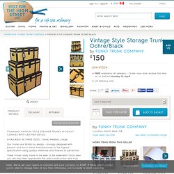 vintage style storage trunk ochre/black by funky trunk company