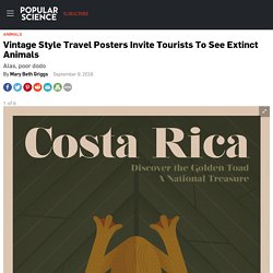 Vintage Style Travel Posters Invite Tourists To See Extinct Animals
