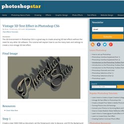 Vintage 3D Text Effect in Photoshop CS6