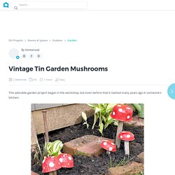 Vintage Tin Garden Mushrooms