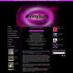 Welcome to Vinylium - Vinyl pressing services - Home