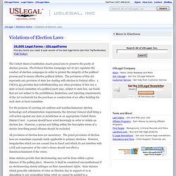 Violations of Election Laws - Elections