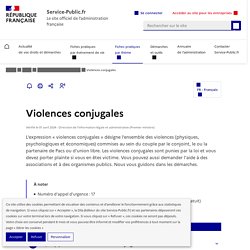 [Site gvt] Violence conjugale