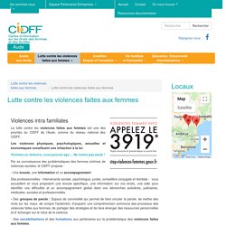 Lutte contre les violences faites aux femmes - CIDFF de l'Aude - CIDFF 11 (Narbonne / Carcassonne / Port la Nouvelle / Lézignan)