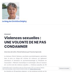 Violences sexuelles : UNE VOLONTE DE NE PAS CONDAMNER