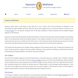 Description of Vipassana Meditation