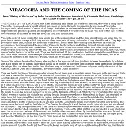 Viracocha And The Coming Of The Incas