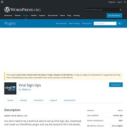 Viral Sign Ups – WordPress plugin