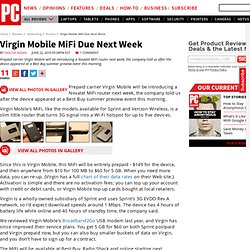 Virgin Mobile MiFi Due Next Week