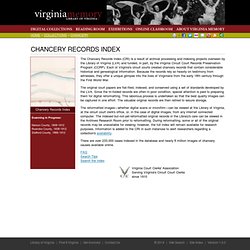 Virginia Memory: Chancery Records Index