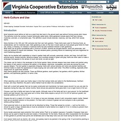 Herb Culture & Use - Virginia Coop Extension